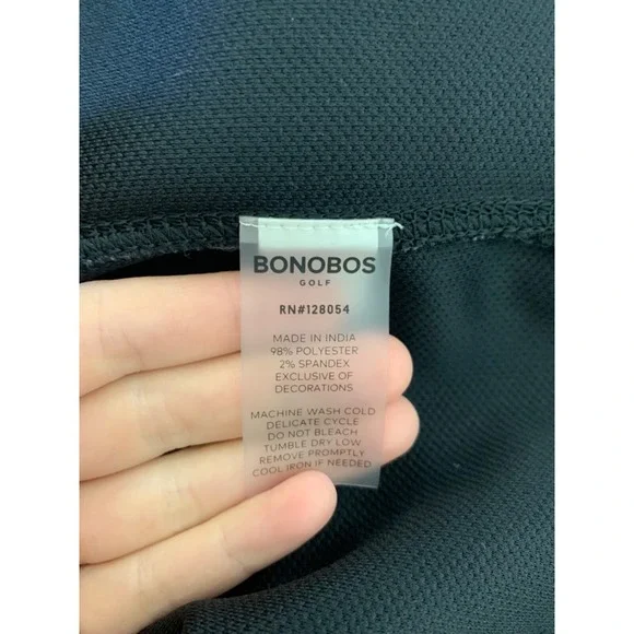 Bonobos Mens Size L Black Slim Fit Golf Long Sleeve 1/4 Zip Pullover Jacket - Picture 5 of 6